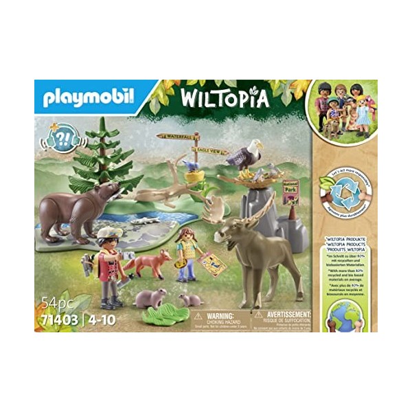 Playmobil 71403 Animaux de la forêt dAmérique du Nord - Gamme Wiltopia avec Plus de 80% de matériaux recyclés ou biosourcés 