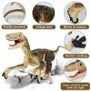 WEEFEESTAR Dinosaures télécommandés, jouets dinosaures marchants avec lumière et son, jouets dinosaures 2,4 GHz RC pour garço