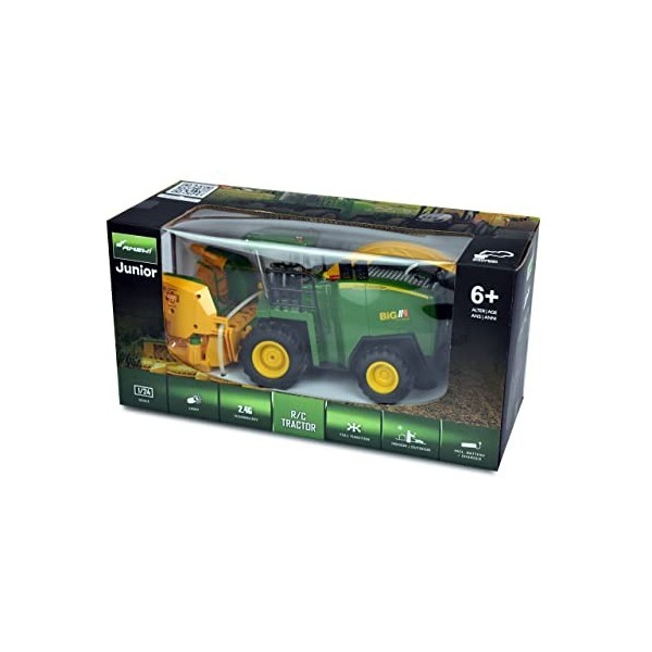 Amewi 22595 RC Ensileuse avec Morsure de maïs, lumière et Son, 1:24 RTR avec télécommande, Batterie, câble de Charge