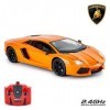 CMJ RC Cars Licence Officielle Lamborghini Aventador LP700-4 échelle 1:14, Phare de Travail 2,4 GHz, Orange