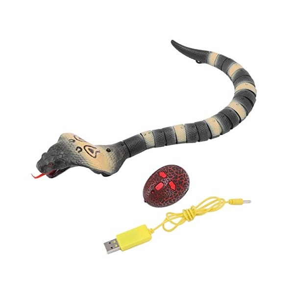 plplaaoo Télécommande Serpent Haute Simulation Serpent Enfants télécommande Serpent Jouet Mobile balançoire Queue Rechargeabl