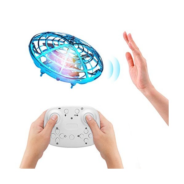 ShinePick UFO Mini drone, jouet pour enfants, télécommande et capteur de main RC Quadcopter Infrarouge Flying Ball, jouet vol