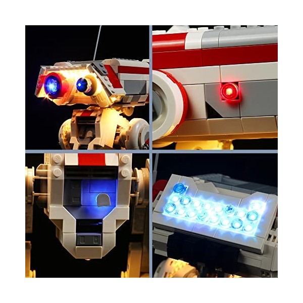 BrickBling Jeu de lumières LED pour Lego 75335 BD-1 Figurine de droïde Mobile, Jeu déclairage LED télécommandé pour Jouet cr