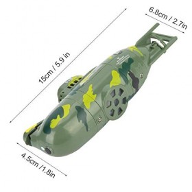 Tbest sous Marin RC, modèle de Jouet sous-Marin à 6 canaux pour Mini-télécommande Simulation, sous-Marin Telecommande Vert 