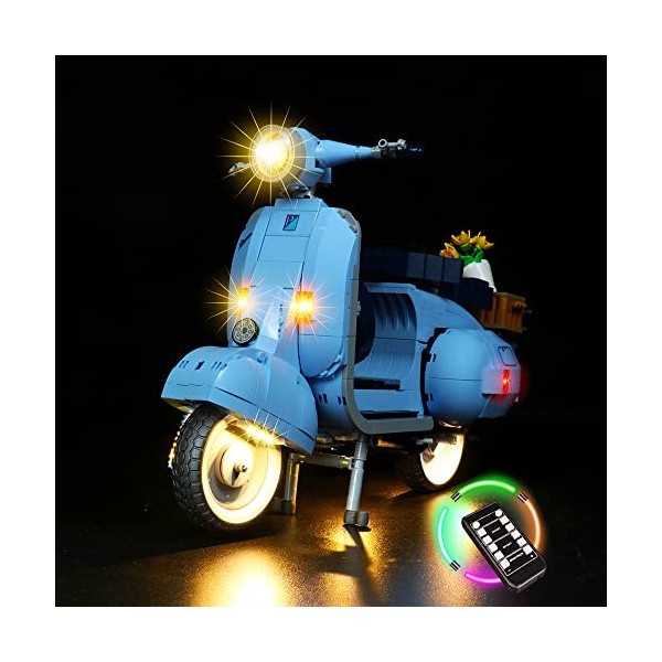 LocoLee Kit déclairage à LED pour Lego 10298 Icons Scooter Vespa 125 Pas inclure lEnsemble , Lumière Compatible with Lego 