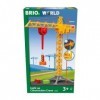 Brio World - 33835 - Grande Grue Lumineuse - Accessoire pour circuit de train en bois - Piles incluses - Jouet pour garçons e