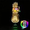 LocoLee Ensemble de lumières LED pour gants de construction Lego Marvel Infinity Gauntlet, kit déclairage décoratif pour mod