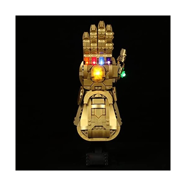 LocoLee Ensemble de lumières LED pour gants de construction Lego Marvel Infinity Gauntlet, kit déclairage décoratif pour mod