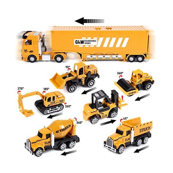 LTFIOON Set De Jouets De Construction 55 Pièces - Grues, Camions, Pelleteuse Pour Enfants 3-7 Ans
