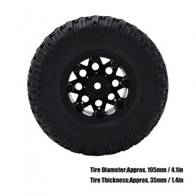 Alomejor Pneus de Voiture RC, RC Escalade Hors Route Pneu Pneus Roue pour 1/10 RC Monster Truck RC Off Road Crawler Voitures 