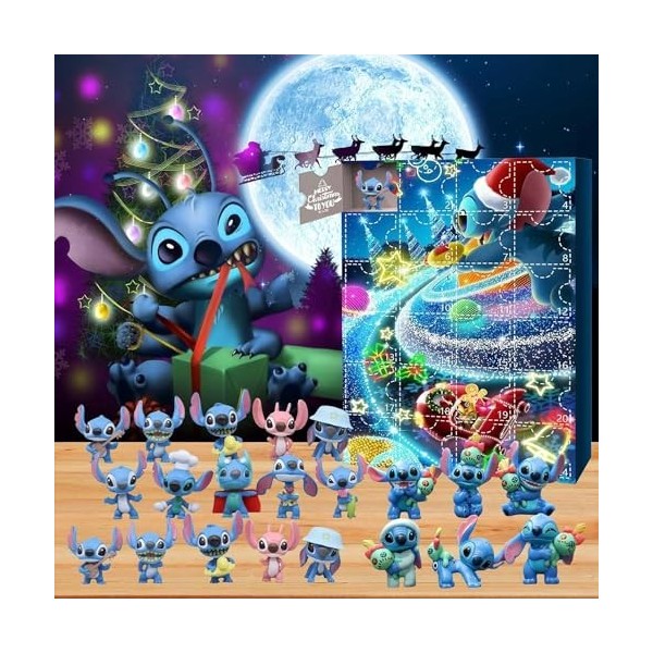 Amélioré 5 Grosses Poupées Calendrier de lAvent de Noël 2023, avec 24 Cadeaux Jouets Surprises, Dessin Animé Mignonnes, Cade