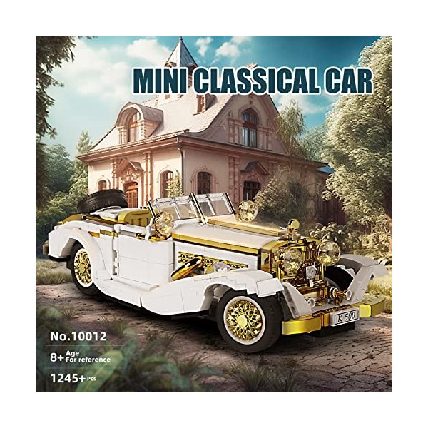 SDXFUWA 10003 Voitures Classiques, Voiture de Sport Rétro APP/RC avec Moteur de Blocs de Construction 868 pièces 