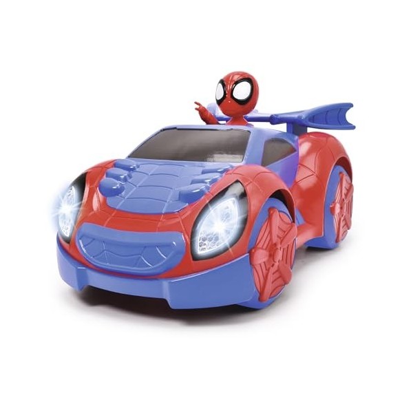 Jada - Marvel - RC Spidey Racer 27cm - Voiture Radio-Commandée Fonction Turbo - Echelle 1/16ème - Recharge par Câble USB - Dè