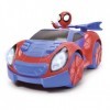 Jada - Marvel - RC Spidey Racer 27cm - Voiture Radio-Commandée Fonction Turbo - Echelle 1/16ème - Recharge par Câble USB - Dè