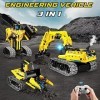 HOGOKIDS Technic Jouets de Construction télécommandés pour Enfants - 430 pièces 3 en 1 RC Pelleteuse Robot Chantier Voiture T