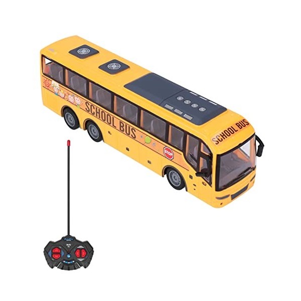 SOGT Autobus Scolaire RC Exquis et Amusant lumière LED décoration de Bus télécommandé pour Les Enfants de 3 Ans et Plus pour 