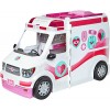 Barbie Véhicule Médical rose et blanc pour poupée, voiture ambulance transformable en hôpital avec plus de 20 accessoires, jo