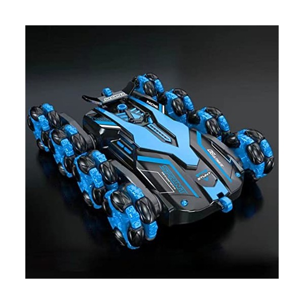 Voiture Telecommandé Tout Terrain, 1:16 Voiture Télécommandée avec Spray et Lumières LED et Huit Roues, 2.4GHz Voiture RC Stu