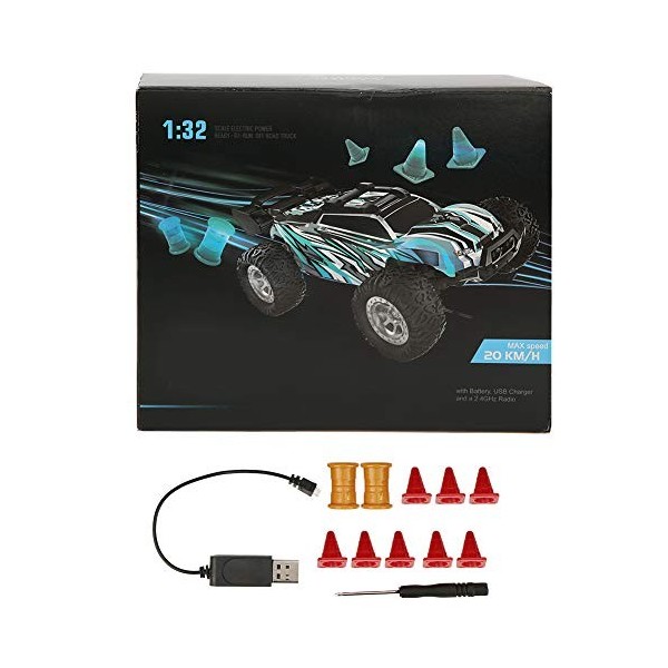 2.4G Voiture RC Haute Vitesse, 1/32 Mini Overland 20 km/h Outil de télécommande à la dérive Haute Vitesse LED lumière RC Voit