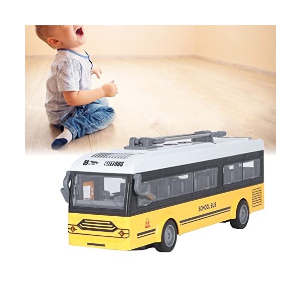 Huleo Bus télécommandé, Bus Scolaire avec Jouet pour Ouvrir la Porte aux Enfants Bus Scolaire
