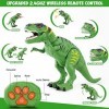 FANURY Jouet dinosaure télécommandé, jouet robot dinosaure T-Rex réaliste avec yeux lumineux et brume de projection - Cadeau 