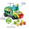 VTech - Maxi Camion Poubelle RecycloFormes, Camion Porteur Bébé Fabriqué avec des Matériaux Plus Durables, Trieur de Formes 