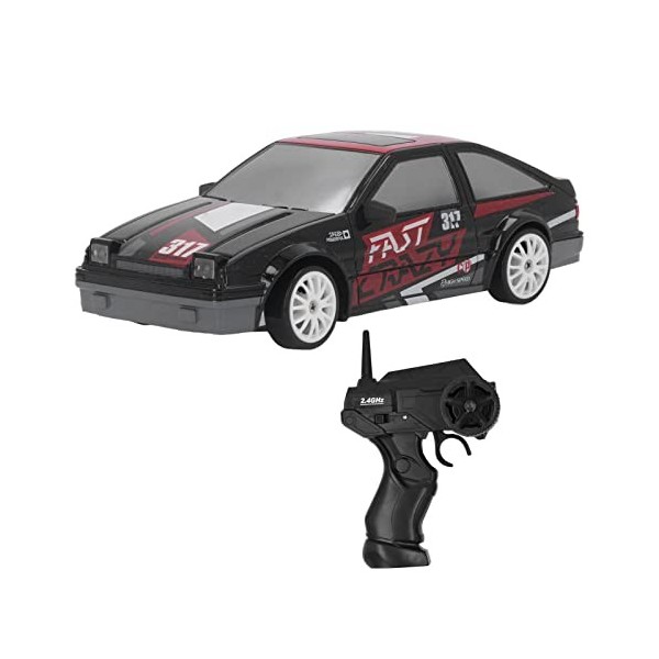 Ayayu Voiture télécommandée, USB Rechargeable 1/24 RC Drift Race Car avec 6 Road Blocks, 35m Range RC Car Toy for Kids Boy Gi