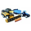 New Ray - 05763 - Véhicule Miniature - Coffret New Holland Moissonneuse-Batteuse + Tracteur et sa Remorque