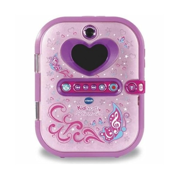 VTech - KidiSecrets Selfie Music Rose, Journal Intime Électronique 7 en 1 avec Reconnaissance Faciale, Appareil Photo et Vidé