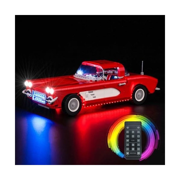 cooldac Kit déclairage LED pour Lego 10321 Icônes Chevrolet Corvette, télécommande créative Kit de lumières décoratives comp