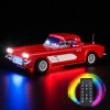 cooldac Kit déclairage LED pour Lego 10321 Icônes Chevrolet Corvette, télécommande créative Kit de lumières décoratives comp