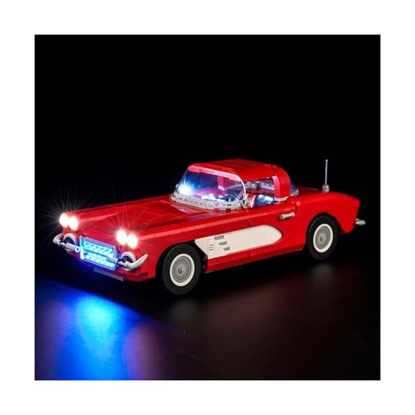 cooldac Kit déclairage LED pour Lego 10321 Icônes Chevrolet Corvette, télécommande créative Kit de lumières décoratives comp