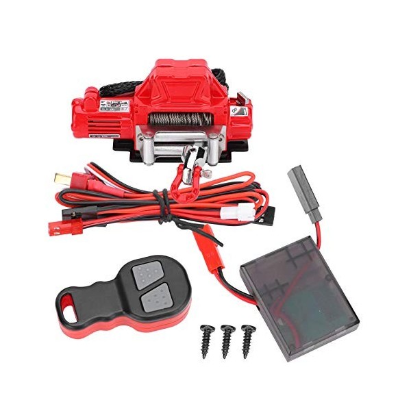 Treuil simulé RC, Ensemble de récepteur de treuil RC télécommandé Accessoires RC compatibles pour Chenille RC axiale Rouge A