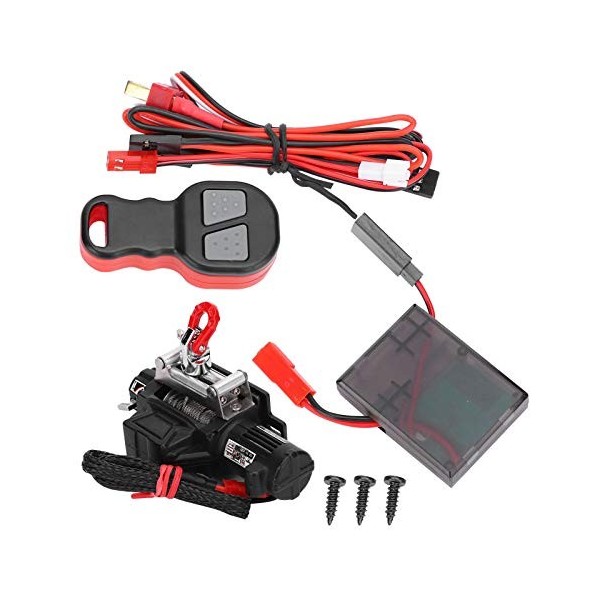 Treuil simulé RC, Ensemble de récepteur de treuil RC télécommandé Accessoires RC compatibles pour Chenille RC axiale Rouge A