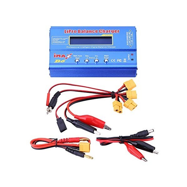 SolUptanisu Chargeur équilibré RC, Chargeur déquilibrage de Batterie RC, 3Types Batterie RC Lipo Chargeur équilibré numériqu