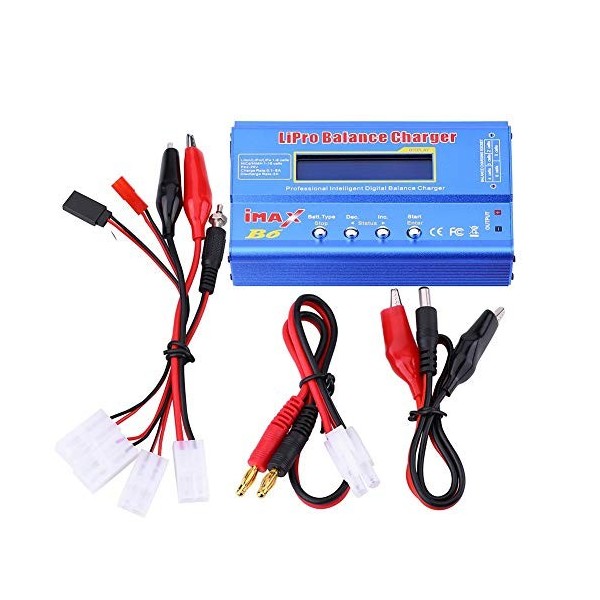 SolUptanisu Chargeur équilibré RC, Chargeur déquilibrage de Batterie RC, 3Types Batterie RC Lipo Chargeur équilibré numériqu