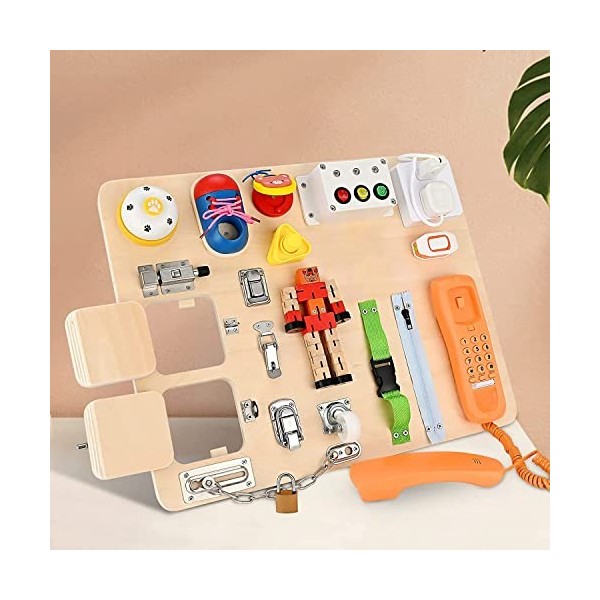 Do-Electr Busy Board Tableau Activité Montessori Conseil dactivité sensorielle Jouets en Bois