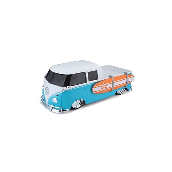 Maisto- VW T2 Pick-Up Surf Voiture télécommandée à léchelle 1:16, M82708, Bleu