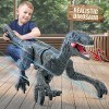 Jouets Dinosaures télécommandés 2,4 G,vélocirapteur électronique éducatif avec lumières et Sons,Jouets Robot Dinosaure alimen