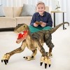 Jouets Dinosaures télécommandés 2,4 G,vélocirapteur électronique éducatif avec lumières et Sons,Jouets Robot Dinosaure alimen