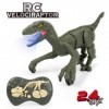 Jouets Dinosaures Velociraptor télécommandés, 2.4GHz Lumière + Sons Robot RC Dino à Marche électrique