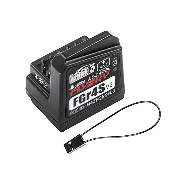 VOANZO Récepteurs à spectre 4 canaux 2,4 G FGR4S V2 RC compatible avec FrSky NB4 pour voiture télécommandée 1/10