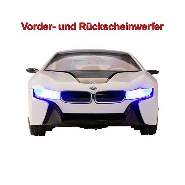 HSP Himoto BMW i8 Vision - RC ferngesteuertes Modellauto Maßstab 1:14 mit Blaue LED Beleuchtung+Fernsteuerung