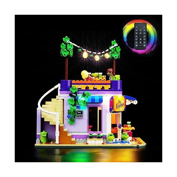 cooldac Kit déclairage LED pour Lego 41747 Heartlake City cuisine commune, télécommande USB, compatible avec modèle de cuisi