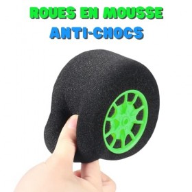 Voiture télécommandée dintérieur avec Roues en Mousse Cascade Tout Terrain 360° de Maison, lumière LED radiocommandée Cadeau