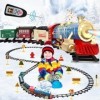 Ulikey Train Jouet Enfant, Train de Noël Électrique avec Rail, Fumé, Lumières et Son, Locomotive à Vapeur Electrique, Train à