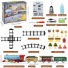 Ulikey Train Jouet Enfant, Train de Noël Électrique avec Rail, Fumé, Lumières et Son, Locomotive à Vapeur Electrique, Train à
