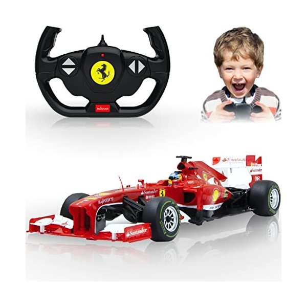 JAMARA 46884 Ferrari F1 1:12 Voiture de course RC Voiture télécommandée 2,4 GHz Modèle officiel sous licence détaillée Ferra