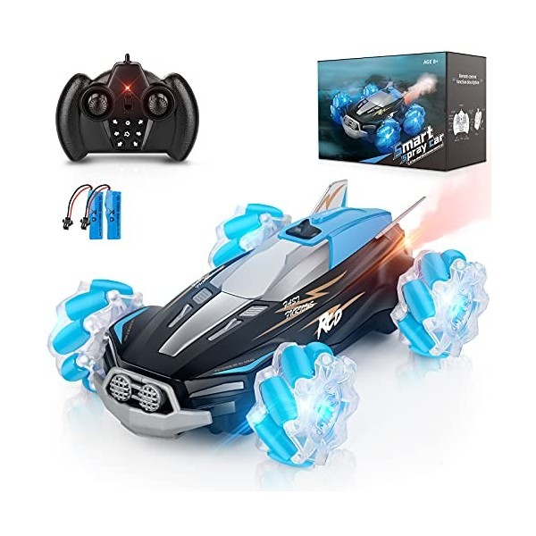 BAZOVE Voiture Télécommandée, 2.4GHz 4WD Haute Vitesse Voiture RC de Loisir avec Jet Musique et Lumières, Jouets de Voitures 