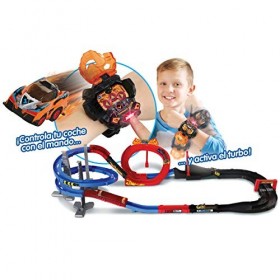 VTech 3480-517522 Circuit de Course Turbo Force Racers Piste dacrobaties pour Les Voitures télécommandées, Comprend 1 téléco